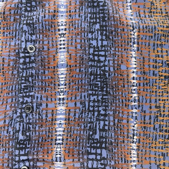 Bassiri Limited Collection Mens L Multicolor Striped Short Sleeve Shirt - Picture 3 of 8